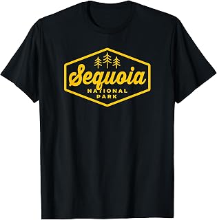 Sequoia National Park Tree Hexagon Badge Camping Hiking T-Shirt