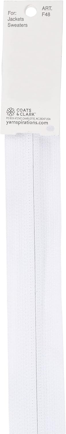 C&C Coil Separating Zipper - 2 Pack of 22 Inch Zippers - White