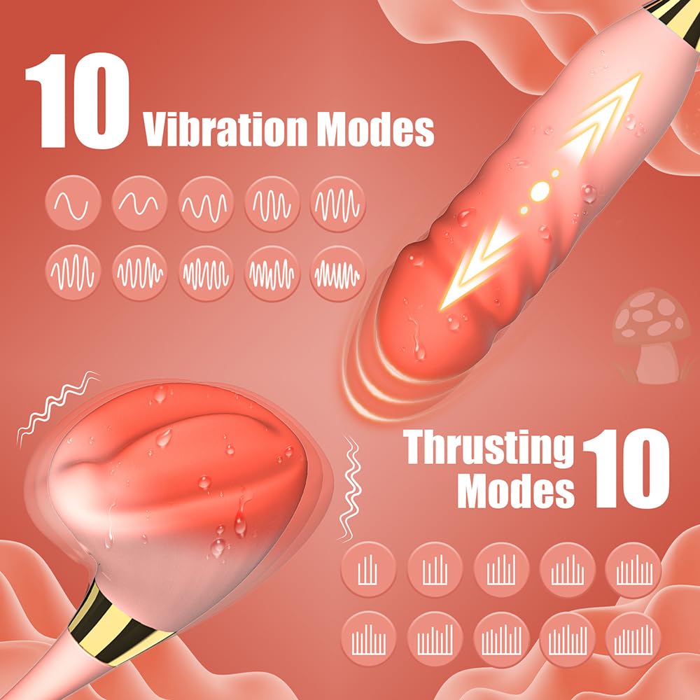 Kuaecr 2in1 Analvibrator mit 10 vibrationsmodi ＆ Stoßfunktion, Vibrierender Ei Vibrator,Prostata Massagegerät Doppelkopf Vibratoren Stimulator,Analdildos Dildo Erotik Sexspielzeug für Männer Frauen