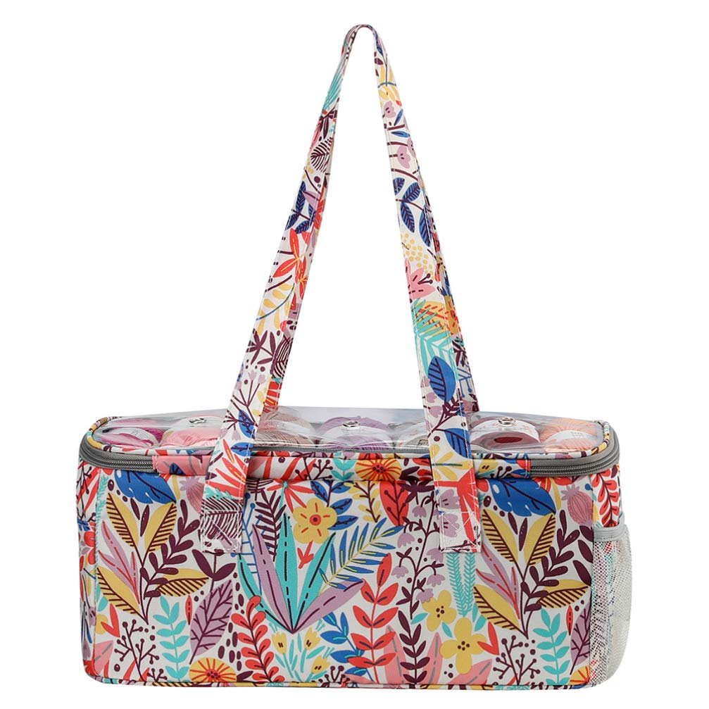 XTRANSFTote Purse Organizer Insert Knitting Tote Bag Embroidery Project Bag  Yarn Storage Organizer for Yarn Crochet Hook Knitting Needles