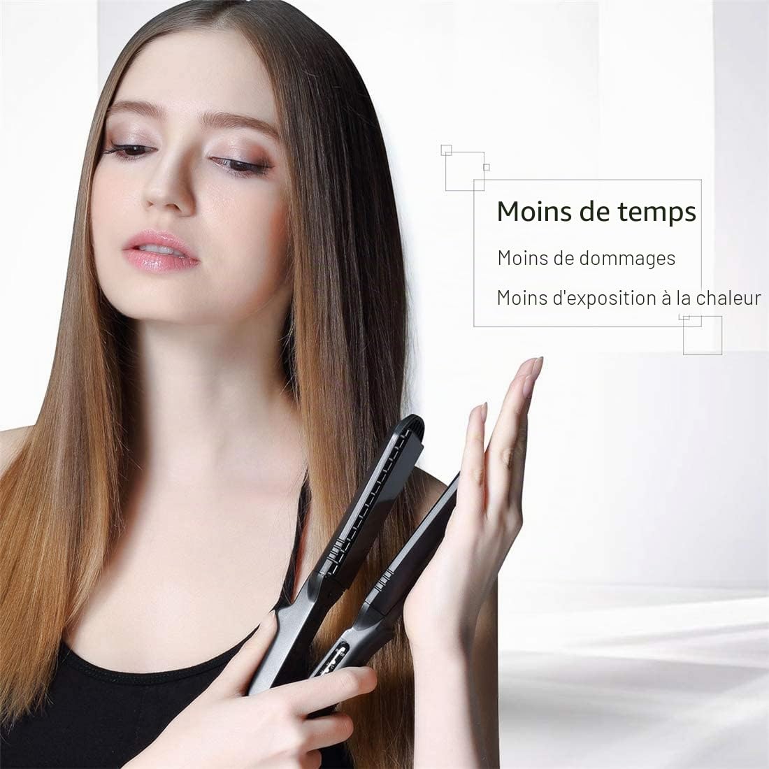 Lisseur Cheveux 4 en 1, avec 4 plaques interchangeables de fer à friser plat en céramique, lisseur cheveux avec Gant Anti-brûlure, Fers à friser pour la texture en Ondulations zigzag & volume