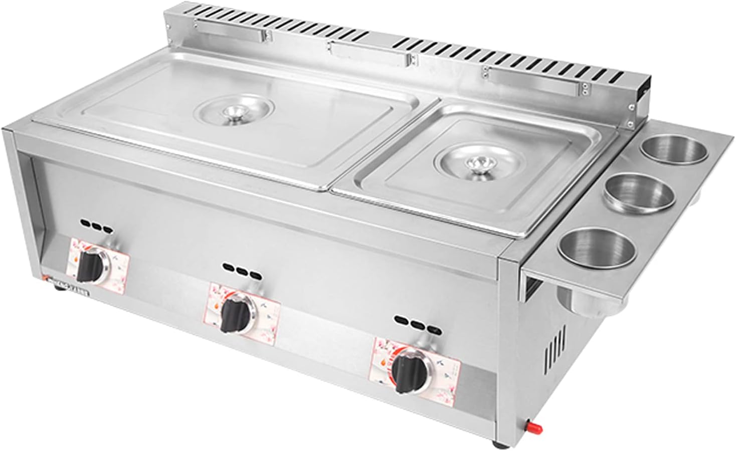 10/20/30L Large Capacity Gas Fryer Stainless Steel Home Commercial LPG Fryer Adjustable Firepower with Baskets and Lids for French Fries Donuts Fish Easy E.g