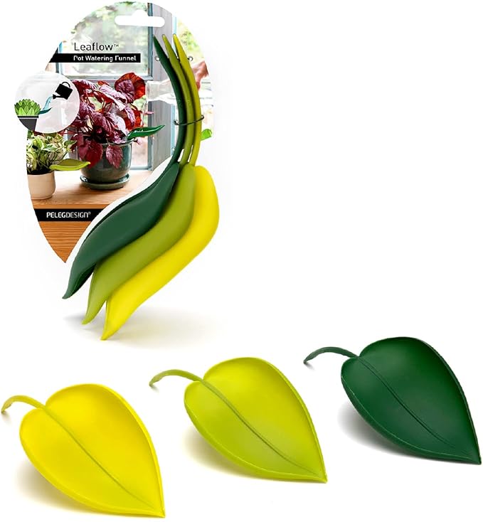 Peleg Design Leaflow Plant Pot Watering Funnel (Set of 3