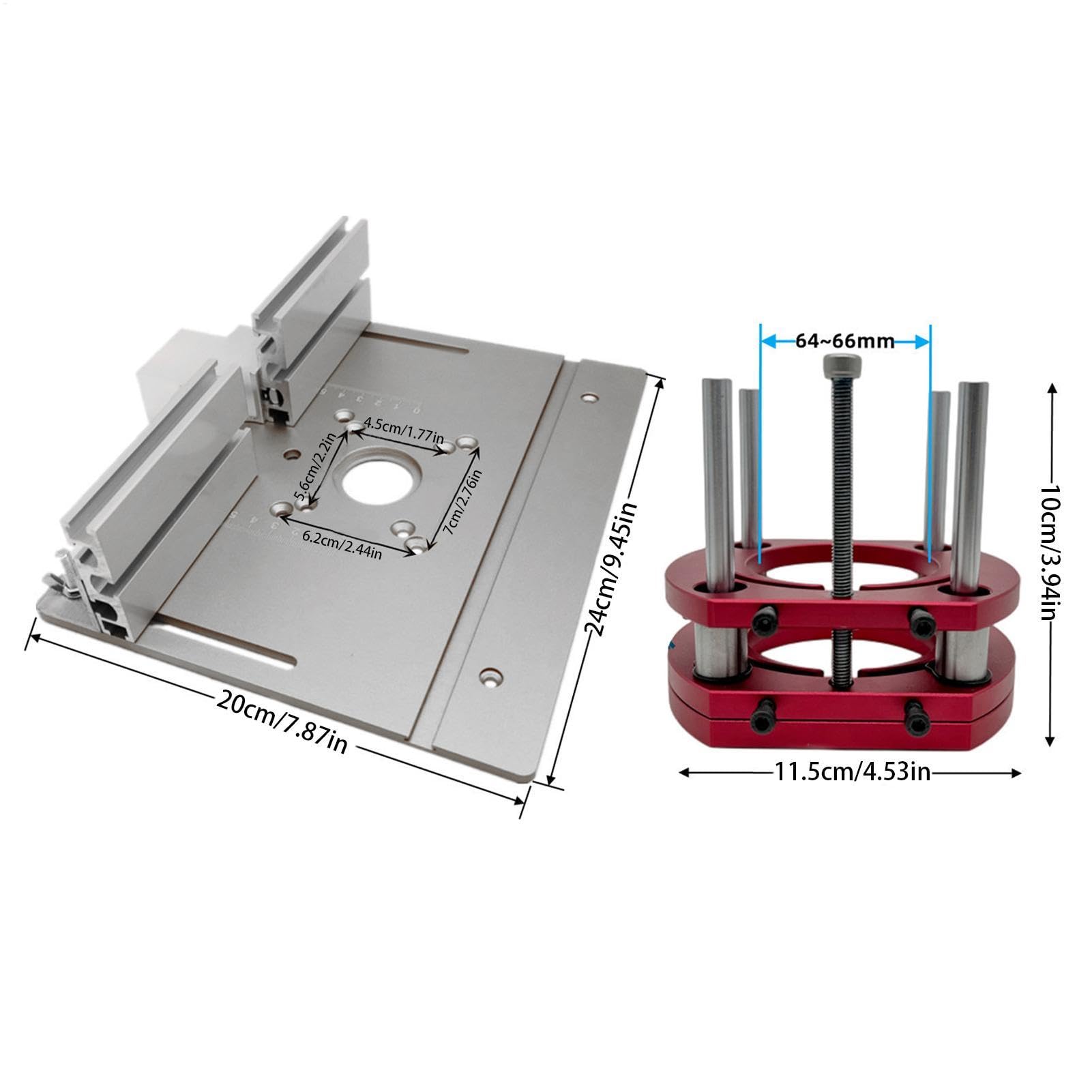 Elevador para Mesa de Fresadora Antióxido con Escala Clara | Placa Base De Inserción Para Sierra Mesa Máquina Grabadora Para Madera, Recortadoras Pequeñas, Motores Y Elevación Mesa