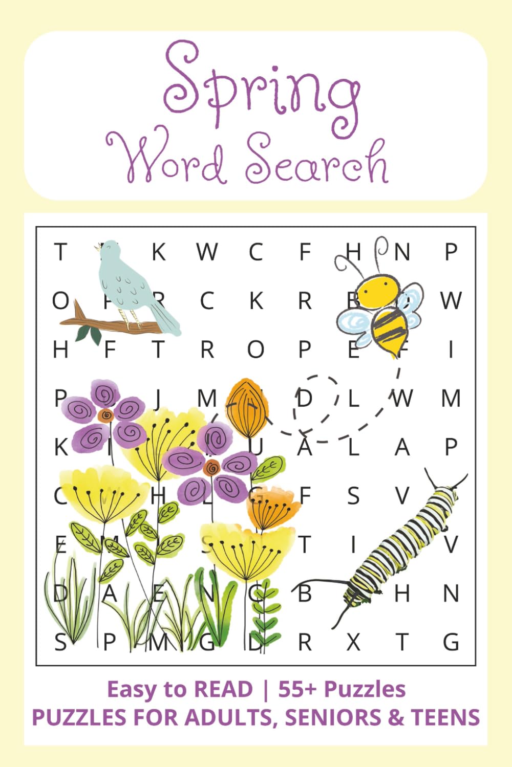Spring Word Search Book: Word Searches with Easy to Read Words about Flowers, Birds, Fresh Beginnings and More