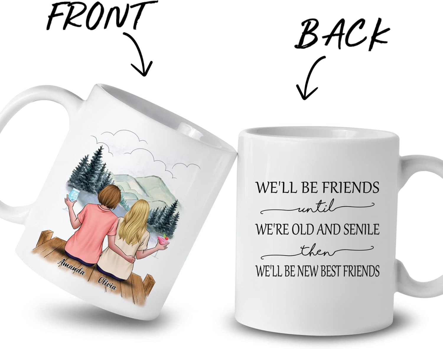 Gossby Personalized Friend Mug - Custom Gift for Female...