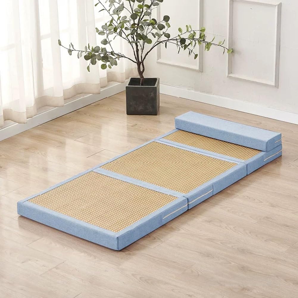 Colchón de suelo plegable de 3 pulgadas, colchoneta tatami japonesa Artiz azul claro