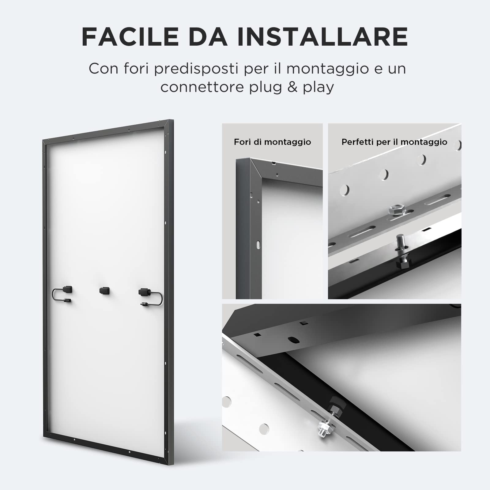 ECOFLOW Pannello solare rigido 2x400W, pannello solare monocristallino ad alta efficienza per alimentazione fotovoltaica domestica, per il camper, gli edifici off-grid