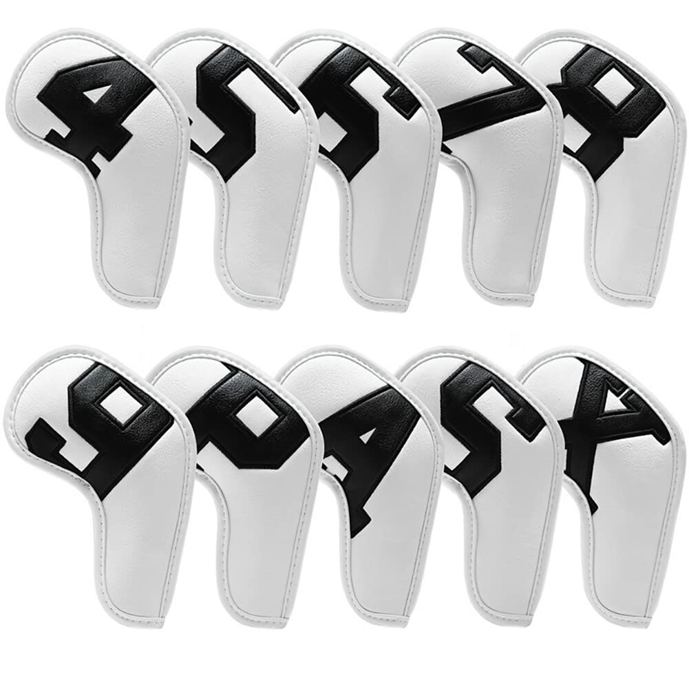 10 Piezas Golf Irons Headcovers Golf Club Covers Golf Headcovers Cover Golf Clubs Headcovers Set Irons Head Cover Number Printing Headcover Protector