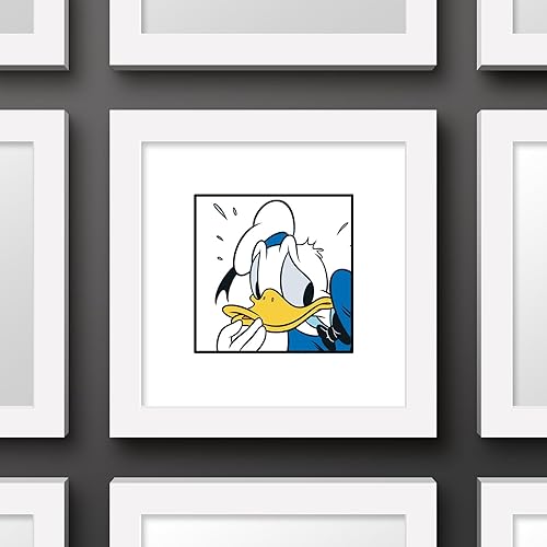 Miniatura 2 de Trends International Gallery Pops Disney Mickey and Friends - Arte de pared nervioso de Donald Duck Expressions, versión enmarcada en blanco, 12 x