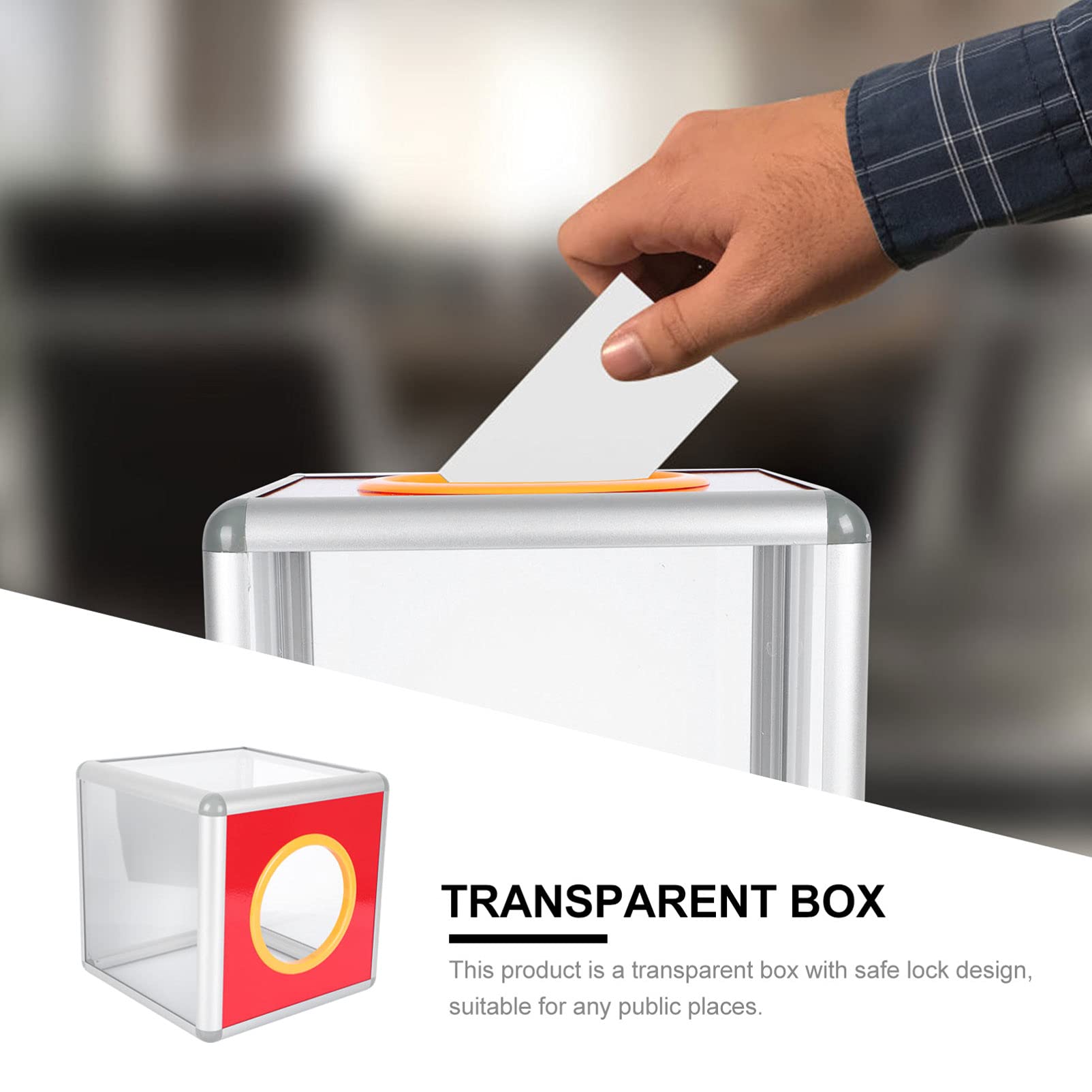 Urna Per Votazioni In Acrilico 20x20x20 Cm - Per Elezioni, Raccolte Fondi O Giochi - Foto 4