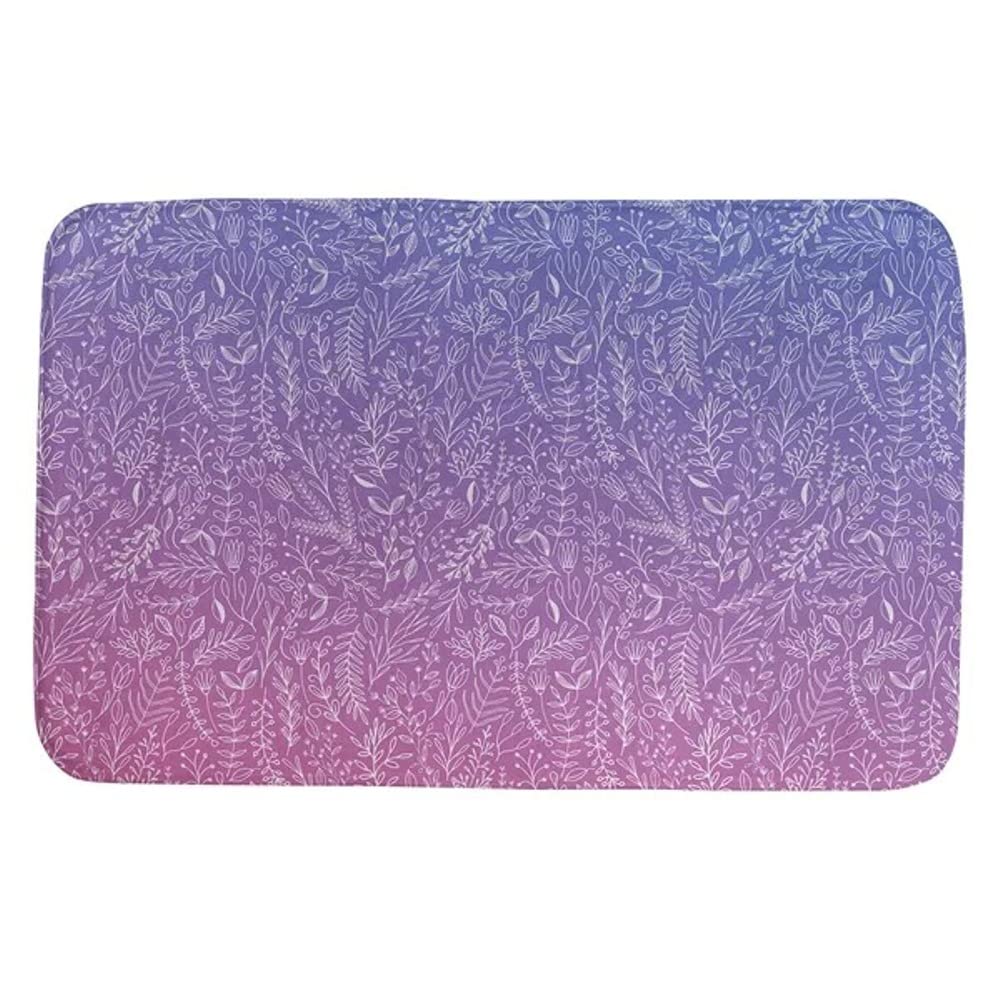 Luxurious 1 Piece Blue Purple Super Soft Bath Rugs For Bathroom Size 21 W x 34 L Non-Slip