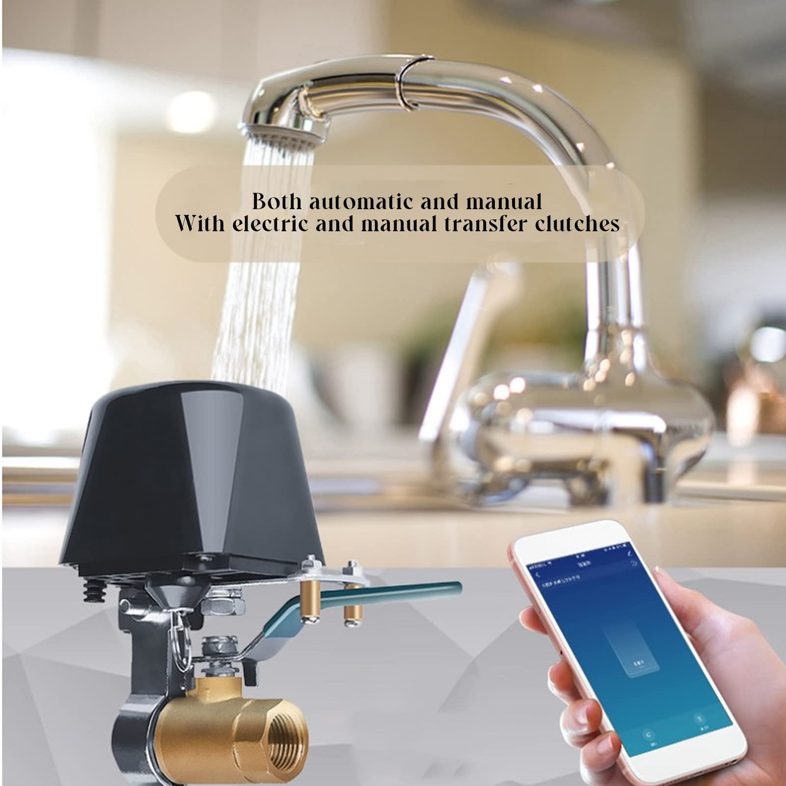 Válvula de Agua WiFi, Válvula de Agua Inteligente Actualizada, Válvula de Bola Automática, Temporizador de Riego, Controlador de Aspersor Compatible con Alexa
