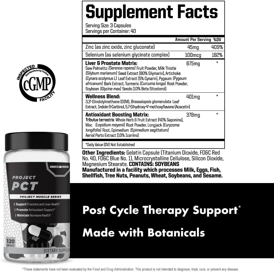 Anabolic Warfare Project PCT Supports Hormone Health, Promotes Post-Workout Recovery & Provides Liver Support - Made with Botanicals - 120 Capsules (40 Servings) - Image 8