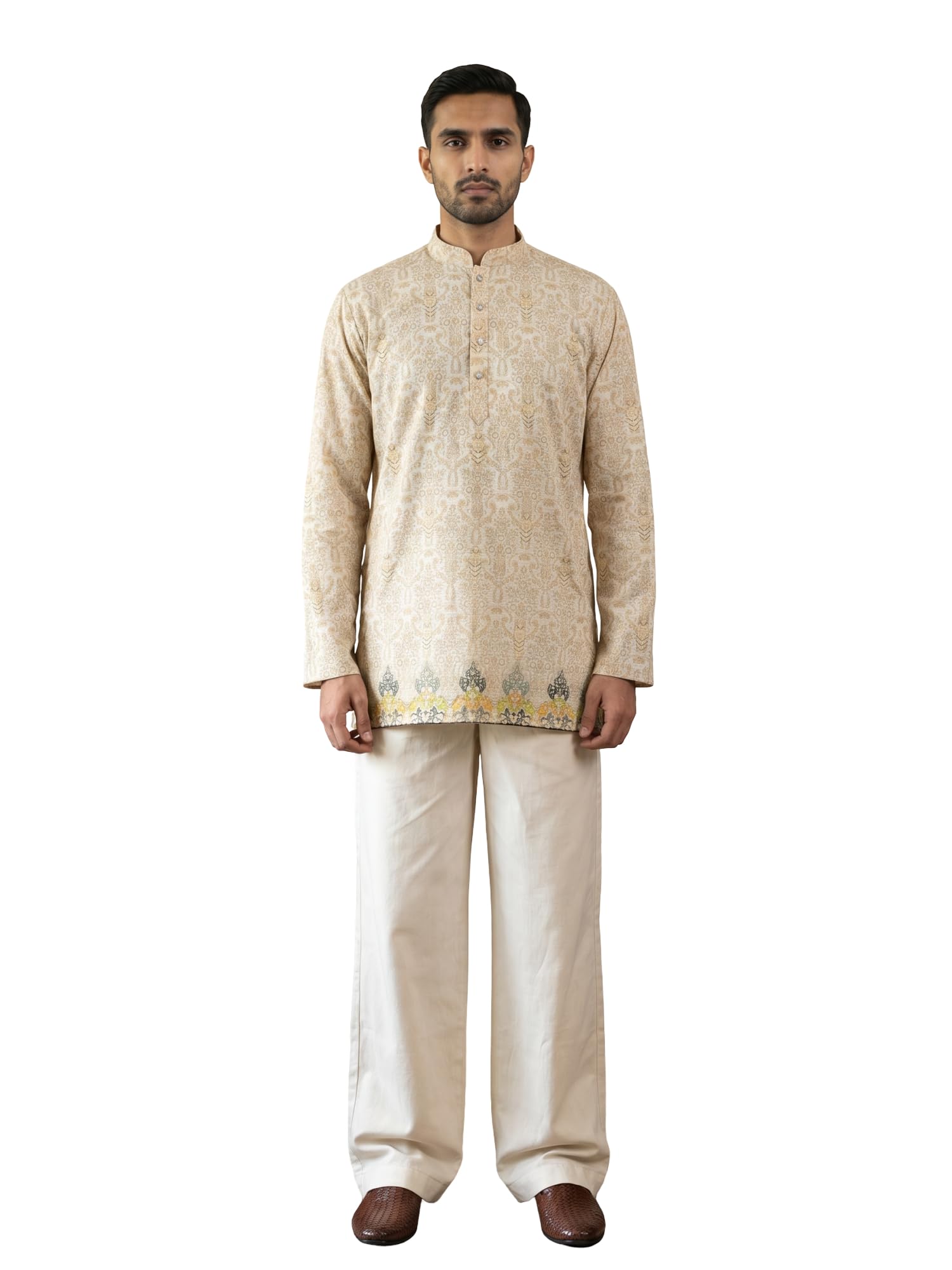 jompers Men's Traditional Printed Kurta with Korean Pants Set-picture-27