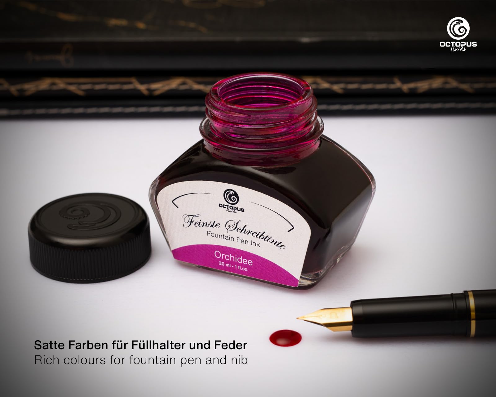 Octopus Fluids Orchidee - schrijfinkt met converter, vulpeninkt, roze, 30 ml