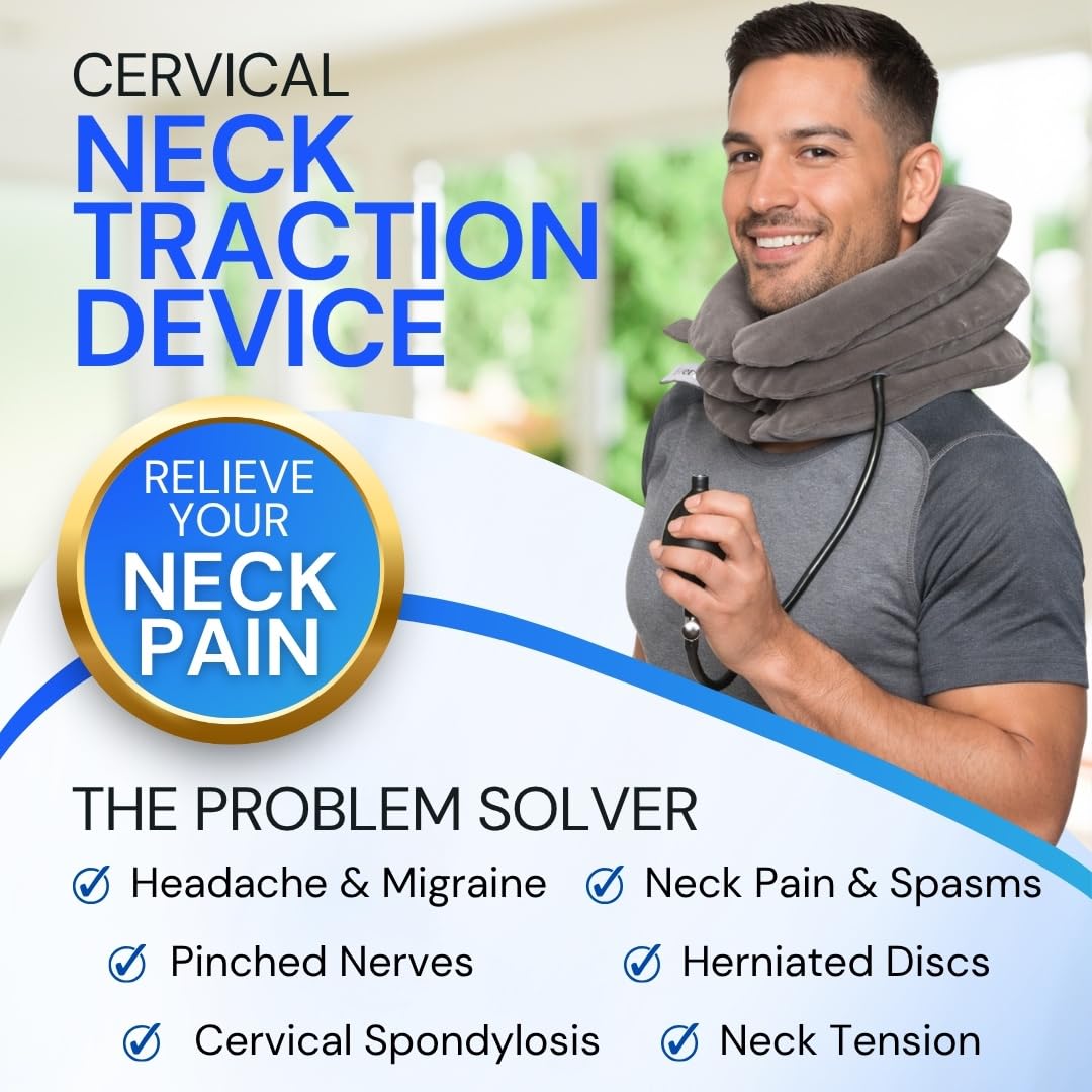 Dispositivo de tracción cervical del cuello Gris oscuro