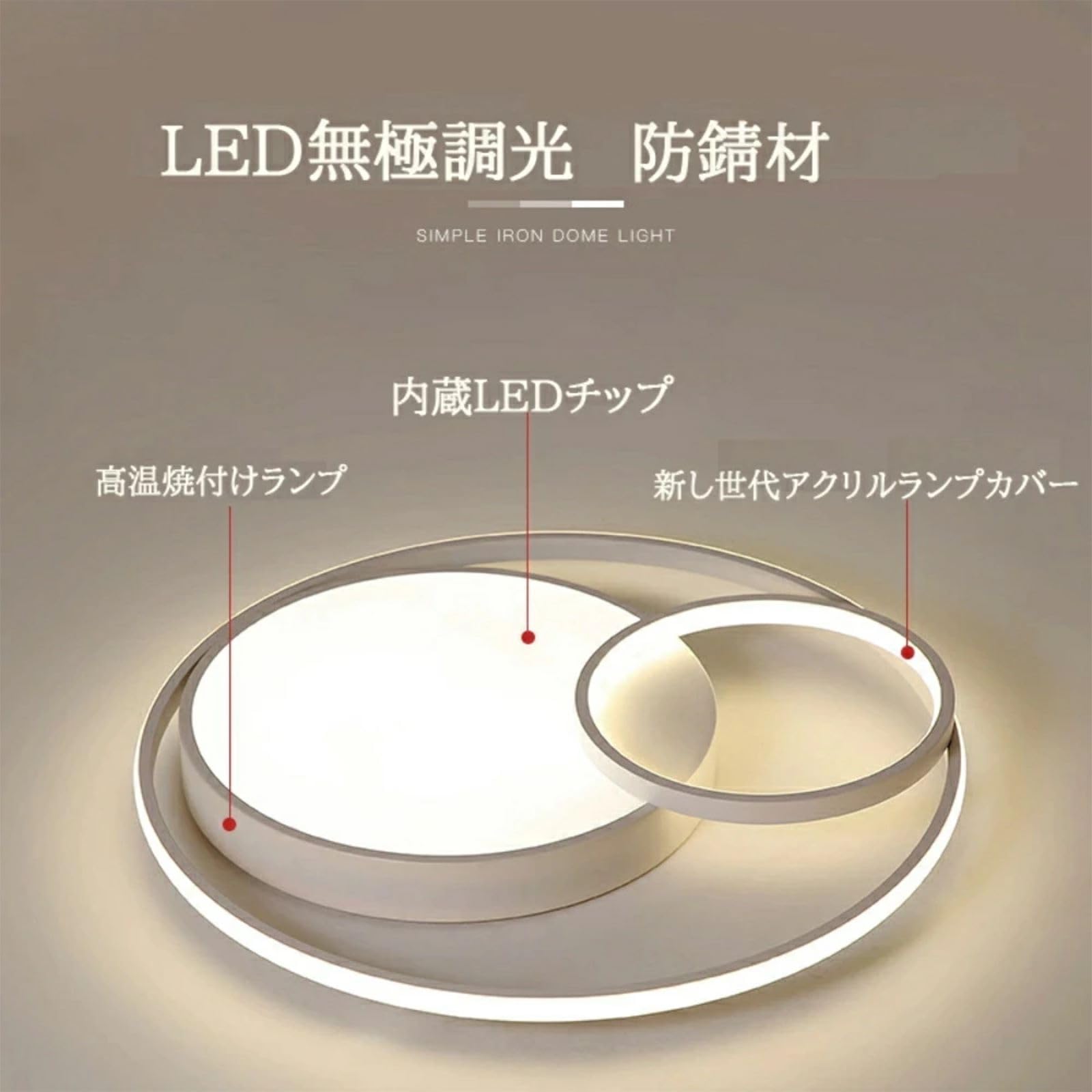 Amazon.co.jp : シーリングライト LED 天井照明 北欧 照明器具 円形 6