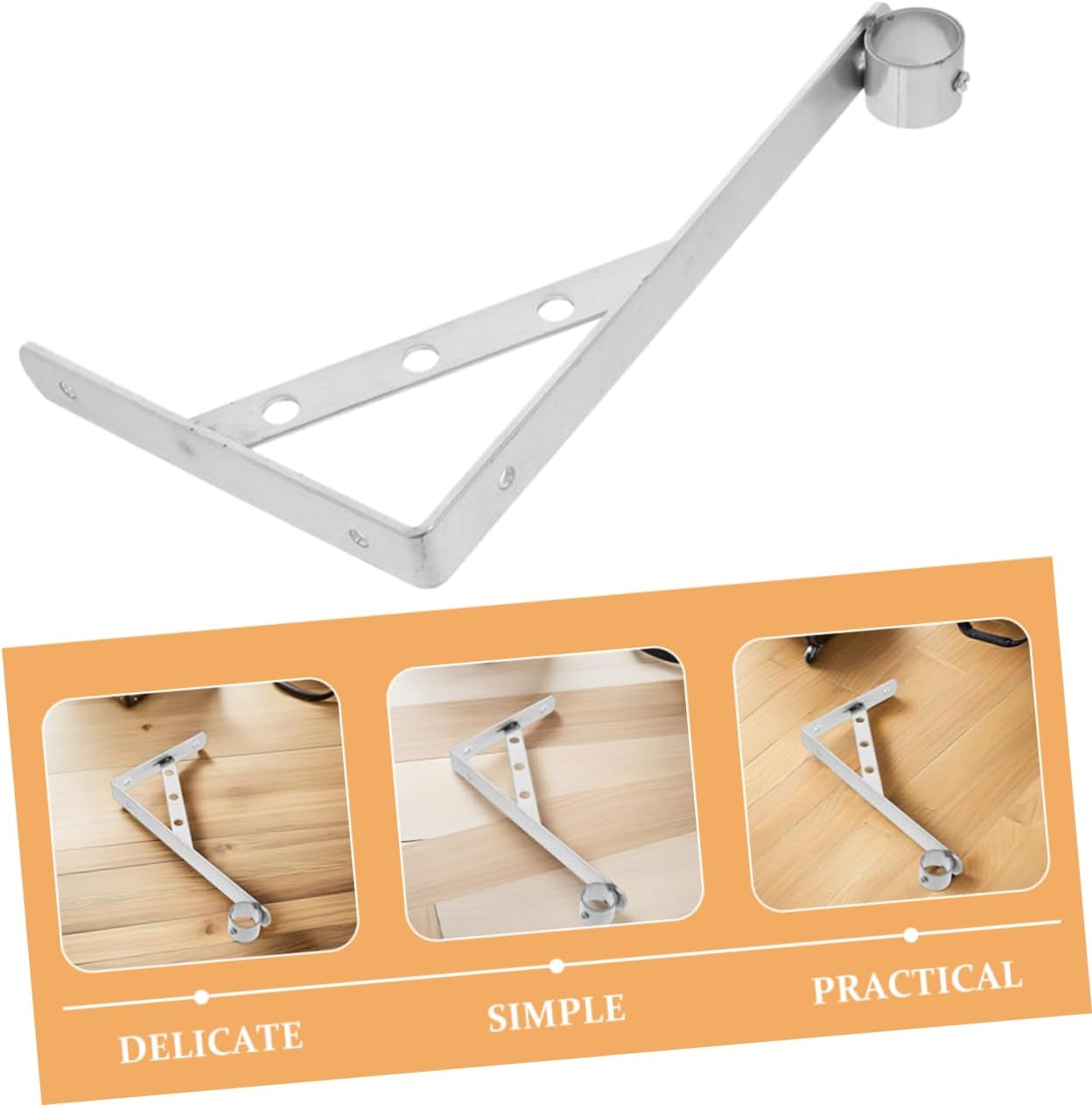 DOITOOL 2pcs Wall Mounted Closet Rod Brackets Heavy Duty Stainless Steel Support for Clothes Drying Space Saving Design for Decor for Balconies and Narrow Areas