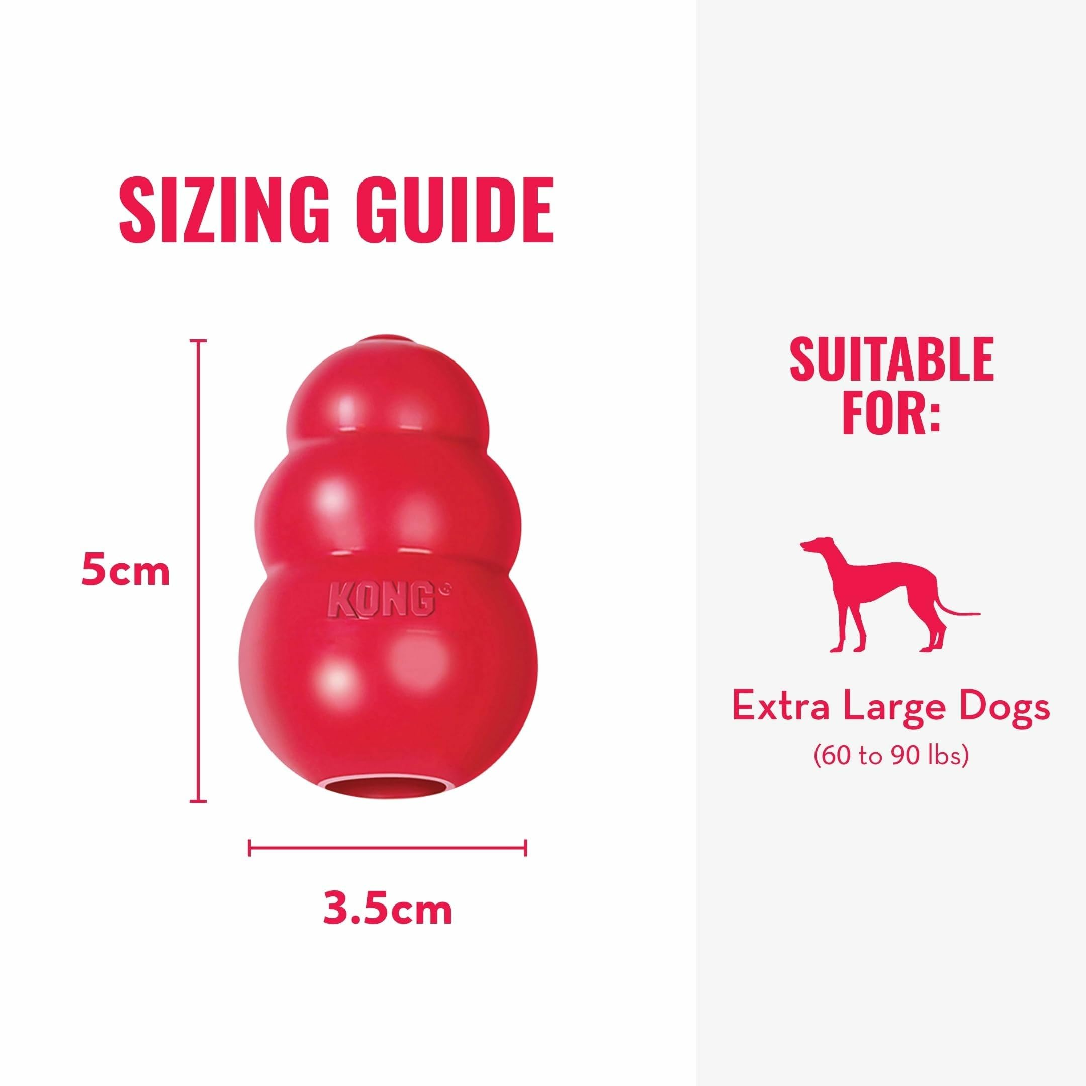 KONG Giocattolo classico per cani, giocattolo da recuperare e masticare per cani, capacità di riempimento e rimbalzo irregolare per un tempo di gioco prolungato, materiale in gomma naturale resistente