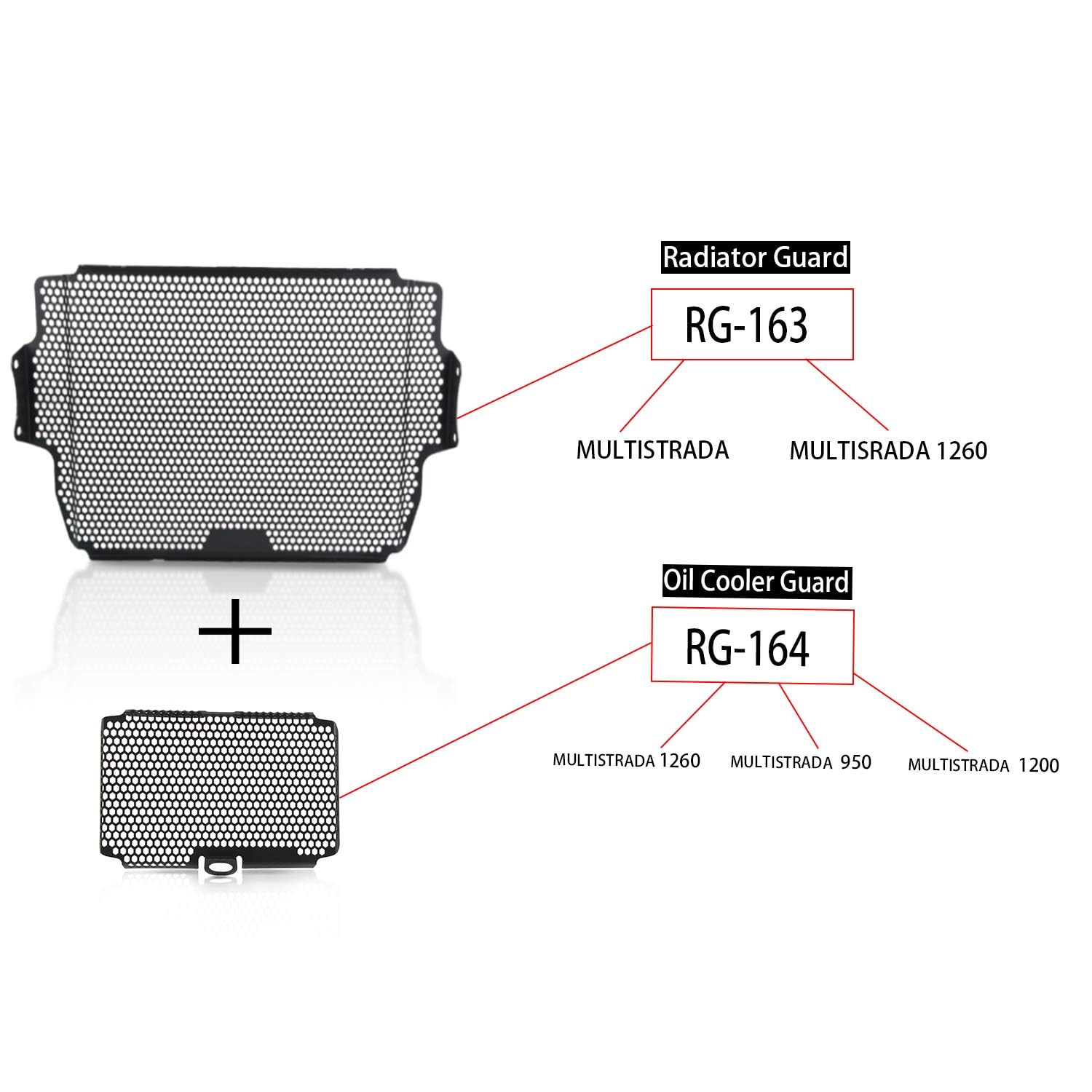 Protezione Radiatore Per Ducati Multistrada 950/1200/1260 - In Lega Di Alluminio Nero