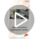 Image of Cast Iron Folding Newspaper Holder Multipurpose Storage Bin for Magazines, Paper, Records, Artwork Black 39x30x33 cm