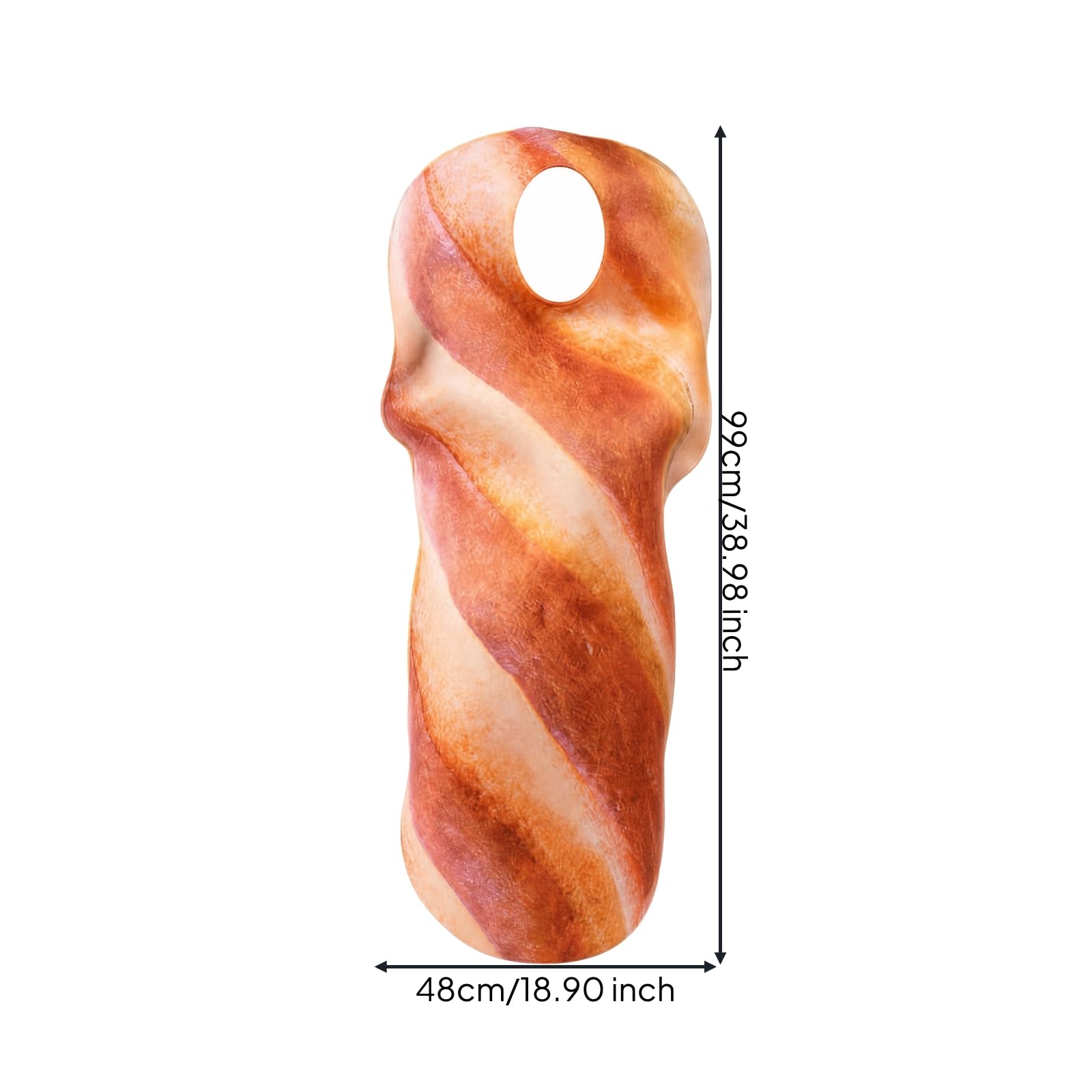 kowaku Travestimento Pane Tostato Confortevole Costume a Forma di Pane Leggero Travestimento con Maniche e Gambe Nere per Recite Scolastiche