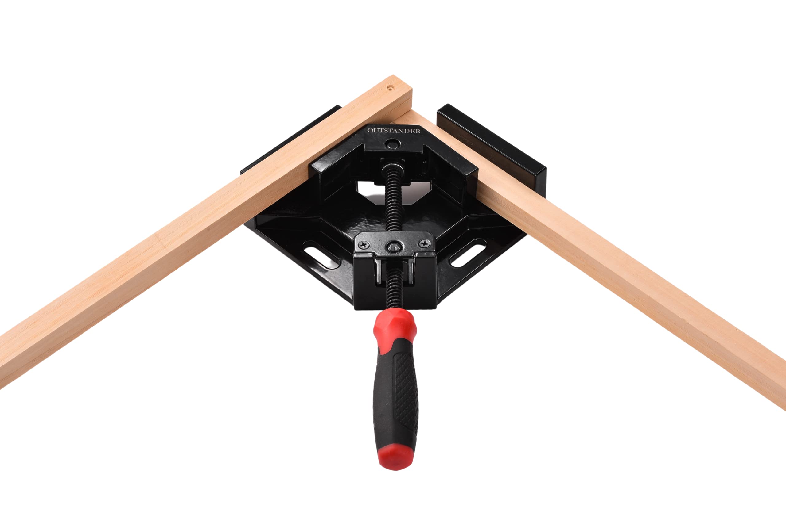 OUTSTANDER – Right Angle Corner Clamp – Single Handle 90° Right Angle – Spring Clamp, Aluminium Alloy Body & Vice, Adjustable Swing Jaw – Woodworking Board Tool – Carpenter Sawing DIY Equipment