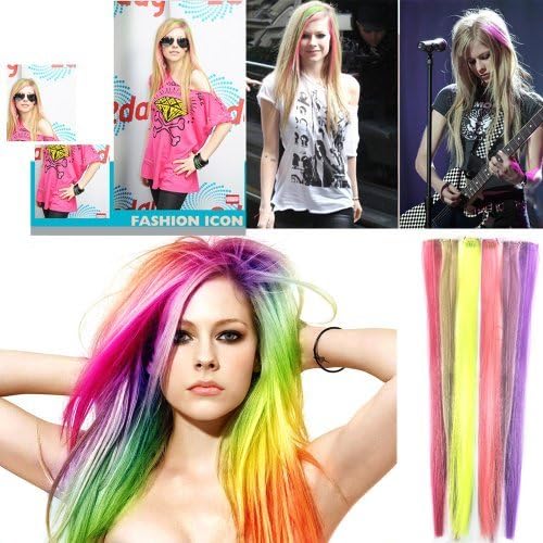 ECOSCO 24inches 24pc Assorted of colors Clips in Human Hair Extensions for Women's Beauty Hairsalon in Fashion