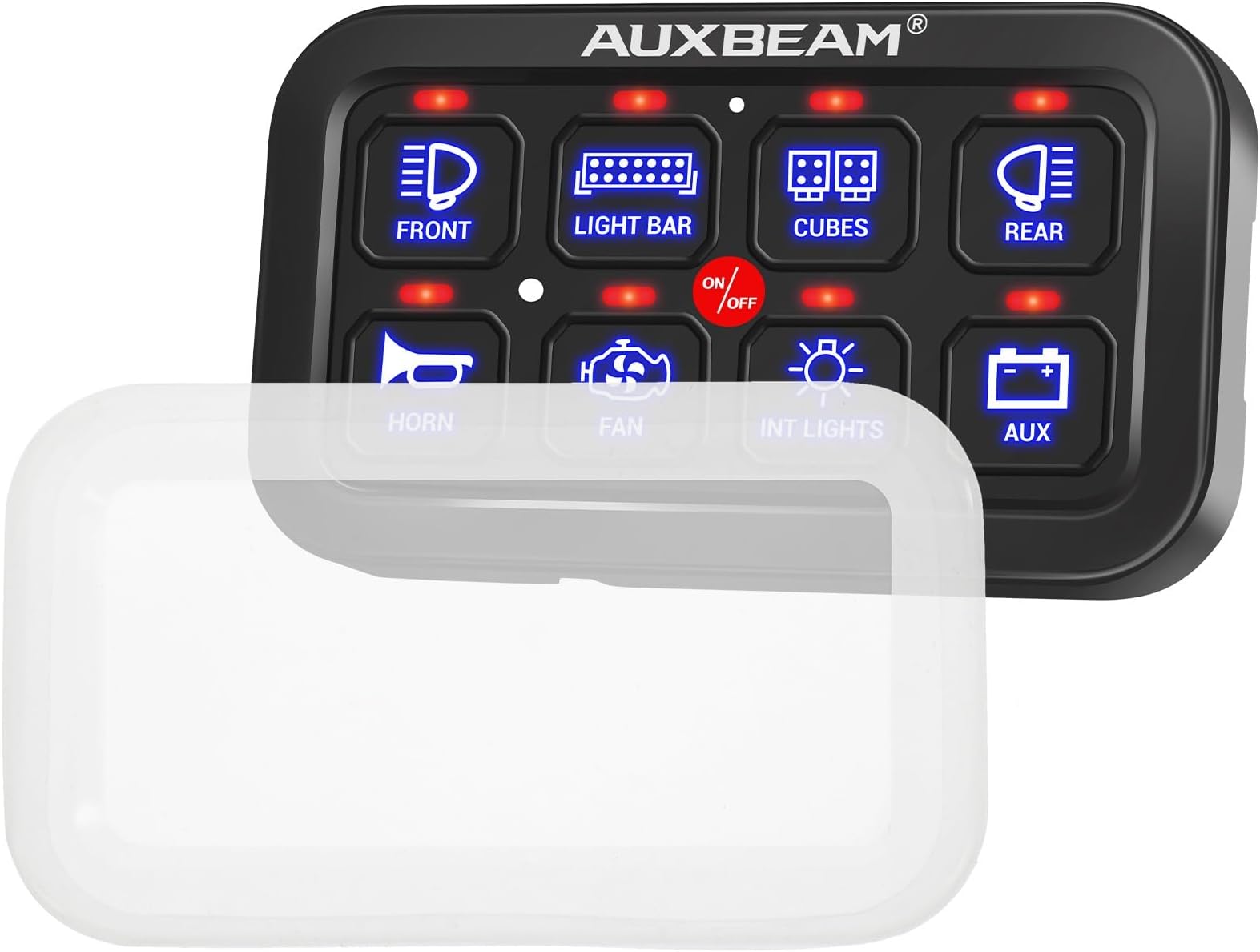 Auxbeam Switch Panel Waterproof Cover PVC Protective Case for 8 Gang Switch Panel BA80, GA80, BB80, GB80, RA80, RB80, AR-800, AR-820, RA80 X2, Protective Sleeve Transparent Waterproof Covers