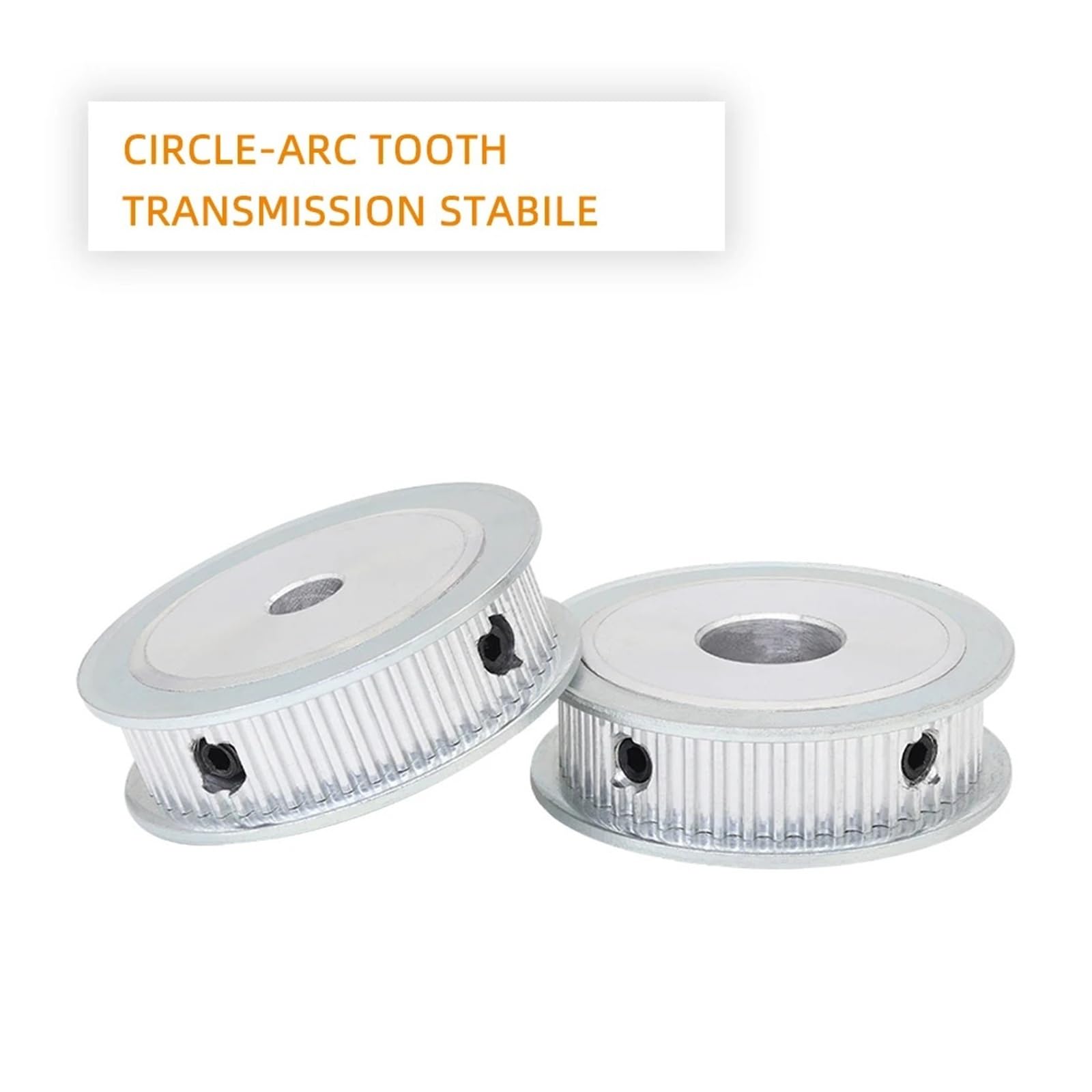 Poulie de moteur 46T, pas de 3mm, dents en Arc circulaire, alésage 5-28mm, poulie en alliage, Double face, ceinture plate, largeur 10/15mm, 46 dents(18 mm,2 pieces,Belt width 15 mm)