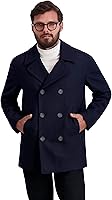 Nautica Men's Wool Blend Double-Breasted Peacoat - Timeless Warm Winter Coat for Regular, Big & Tall Sizes