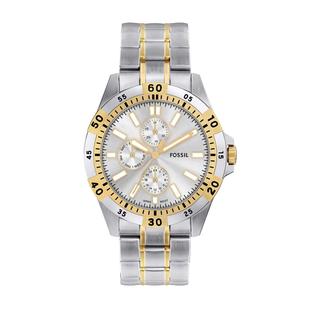 FOSSIL Garrett Uhr für Herren, Quarz Multifunktionswerk mit Edelstahl oder Lederarmband