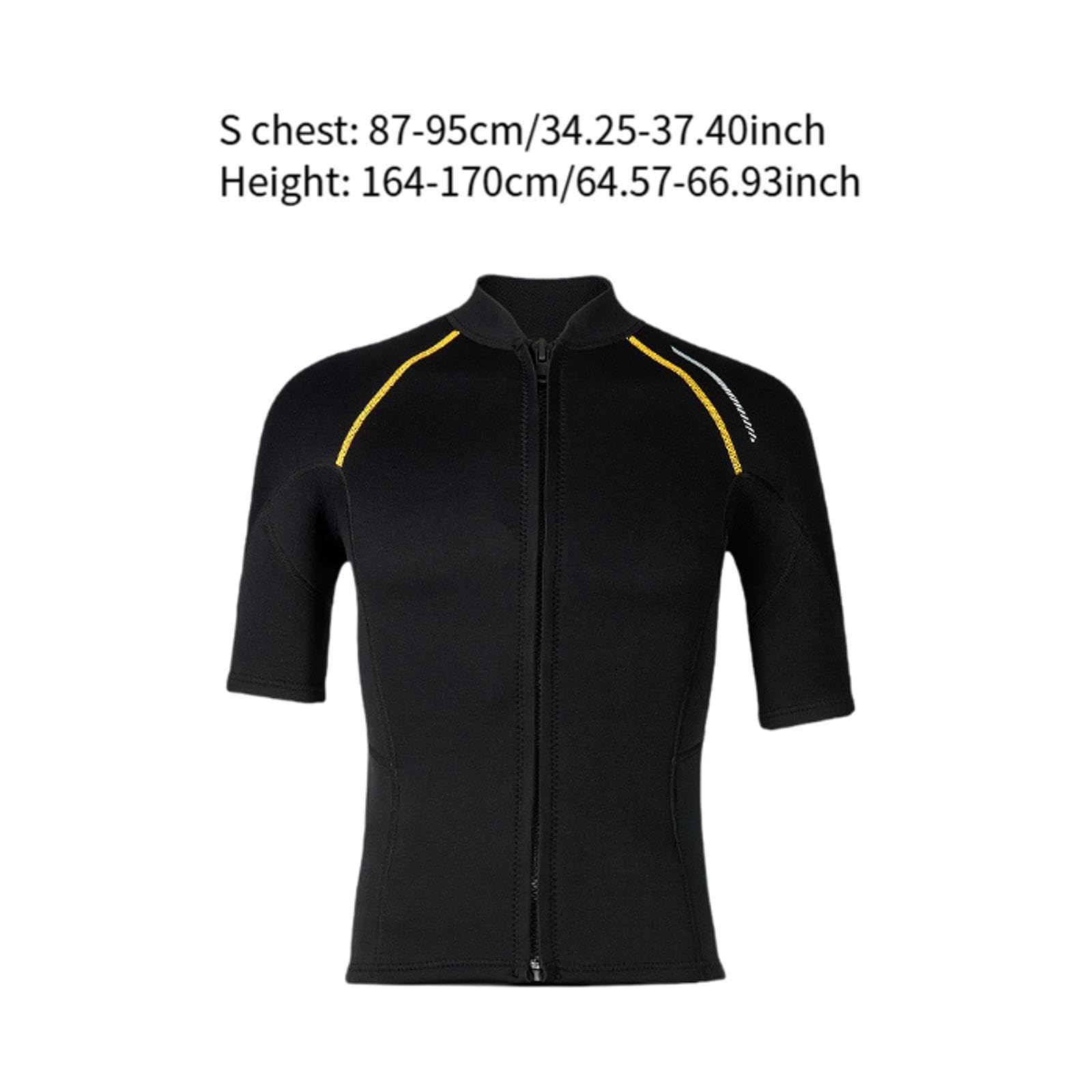 Wetsuit Top Herren Neopren Jacke 1.5mm Frontzipper Kurzarm Flexibel Komfortabel für Schwimmen Tauchen Schnorcheln Wassersport