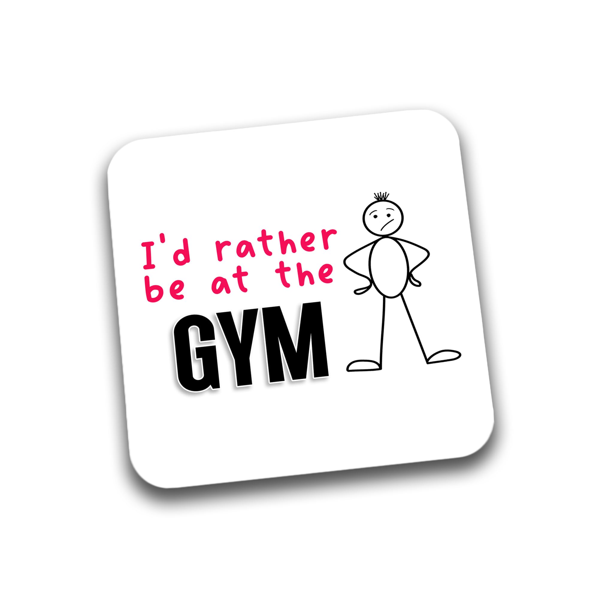 Rib Ticklerz - Funny Drink Coaster I'd Rather Be At The Gym Birthday Husband Boyfriend Novelty Joke Colleague Secret Santa For Him Her Gift - DC257