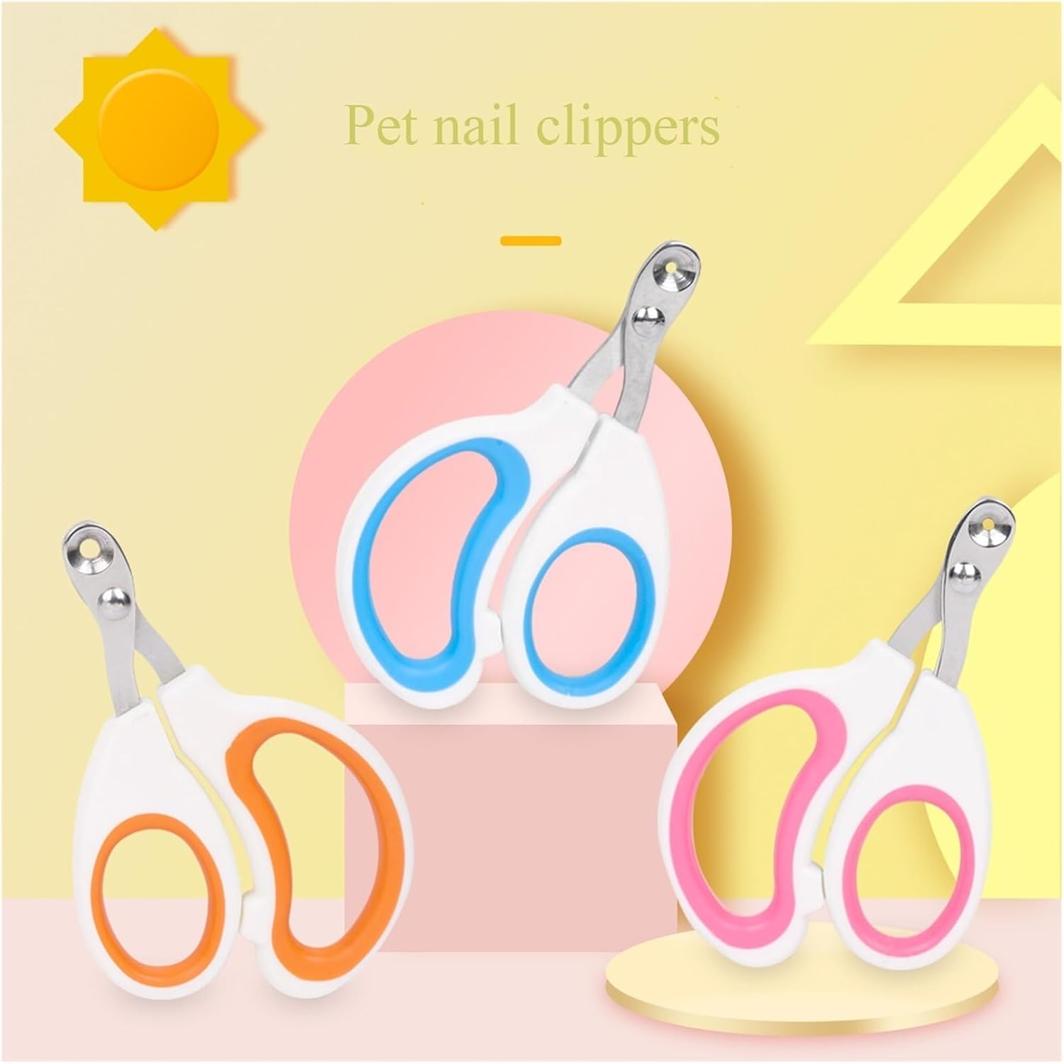 Professional Stainless Steel Pet Nail Clippers Pet Claw Grooming Scissors for Dogs Cats Small Animals Pet Supplies(Orange)