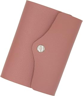 Tarjetero Tarjetero Color sólido Casual Tarjetero de PU Simple para Mujeres Hombres (Color : Rosado, Size : 10.5x8cm)
