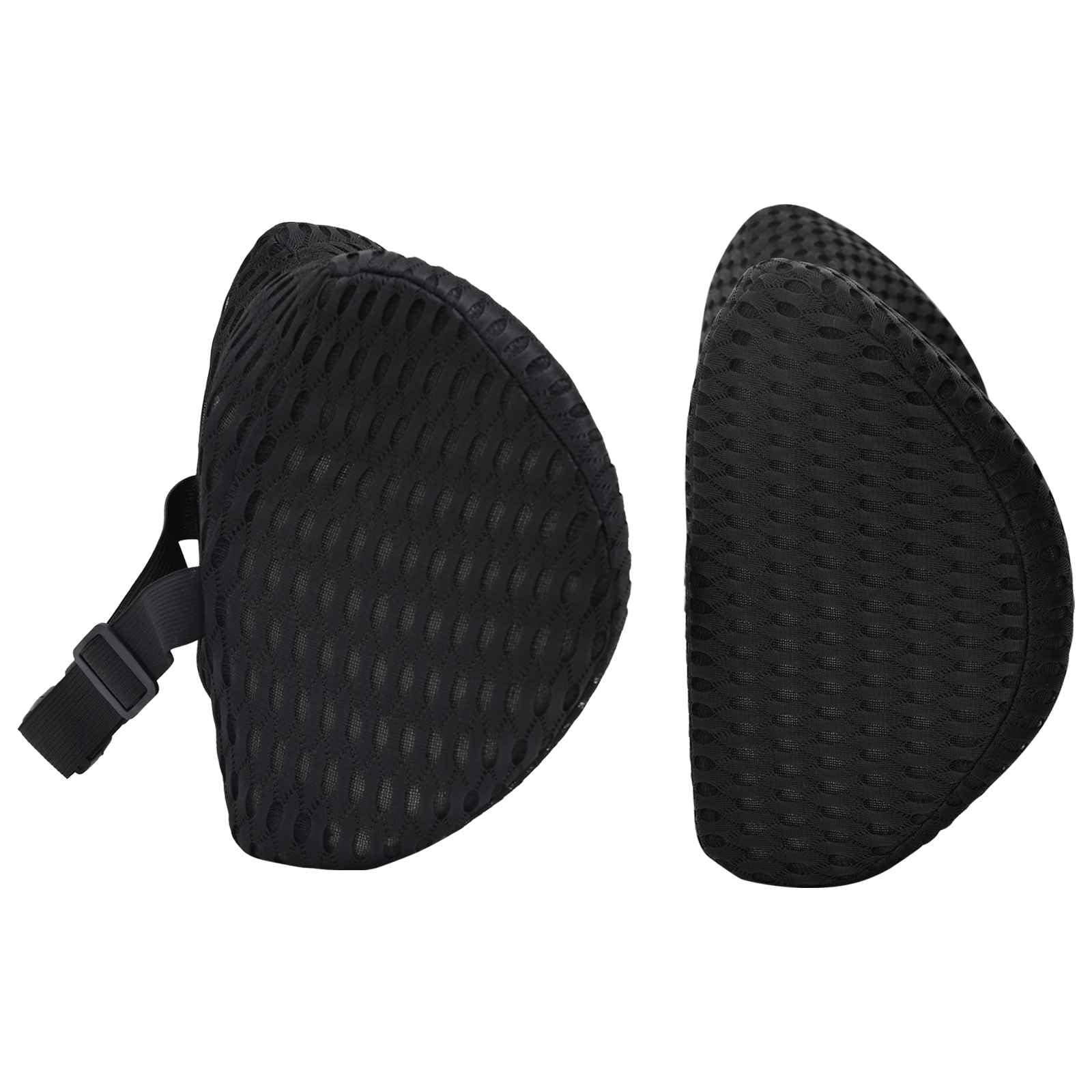 Cojín Cervical, Cojín Dorsal Negro Espuma con Memoria de Forma, Cojín de Apoyo Lumbar para Oficina, Silla, Sillón, Cama y Sofá