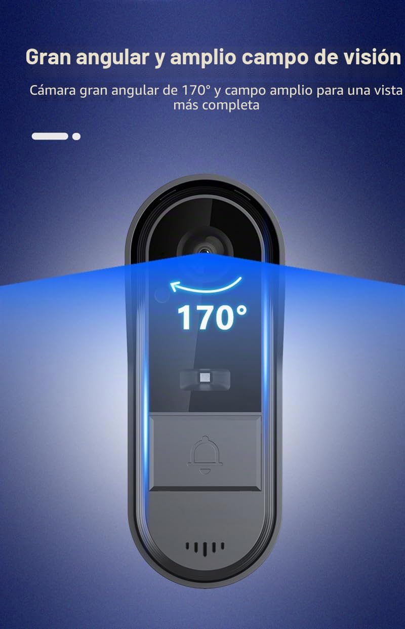 Videoportero Inteligente Exterior Timbre Inalámbrico con Cámara 1080P IP65 Impermeable 170° Gran Angular Video Doorbell con Pantalla IPS de 4,3 Pulgadas, Interconexión Bluetooth, No Requiere WiFi