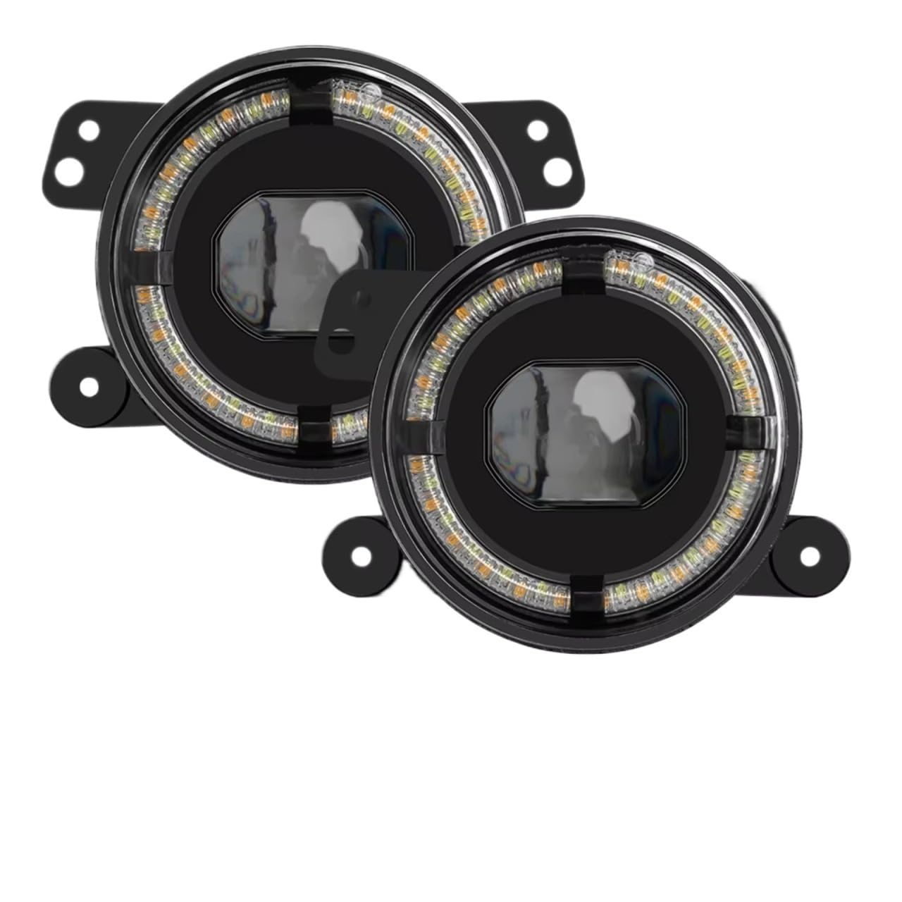 Fog Light Lamp For Hummer H1 & H2 03-09 4 Inch Round LED Front Driving Fog Lights(Black)