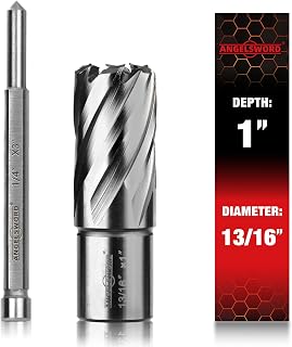 ANGELSWORD M2 HSS Annular Cutter,Diameter 13/16" x Depth 1",Mag Drill Bit