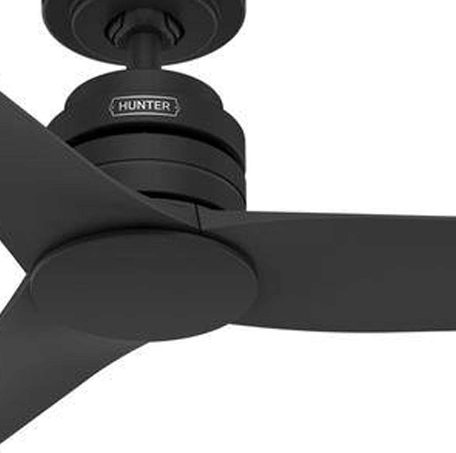 Hunter Fan 52 Inch Matte Black Indoor/Outdoor Ceiling fan with Remote for Bedroom, Living Room, Office, Kitchen, Porch (Renewed)