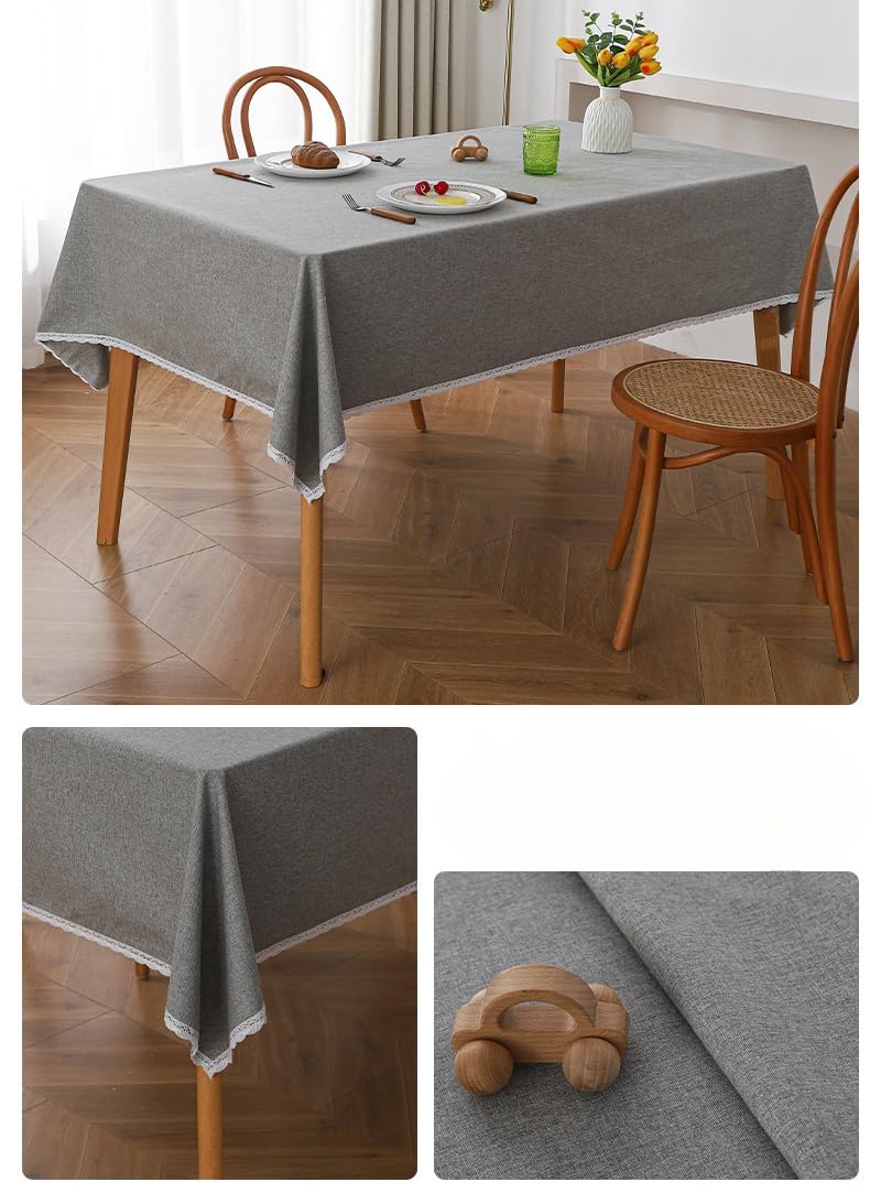 ABAKUHAUS Tovaglia Damasco Fiori Orientali – Rettangolare 140x200 Cm, Colore Cachi, Morbida E Resistente Alle Macchie
