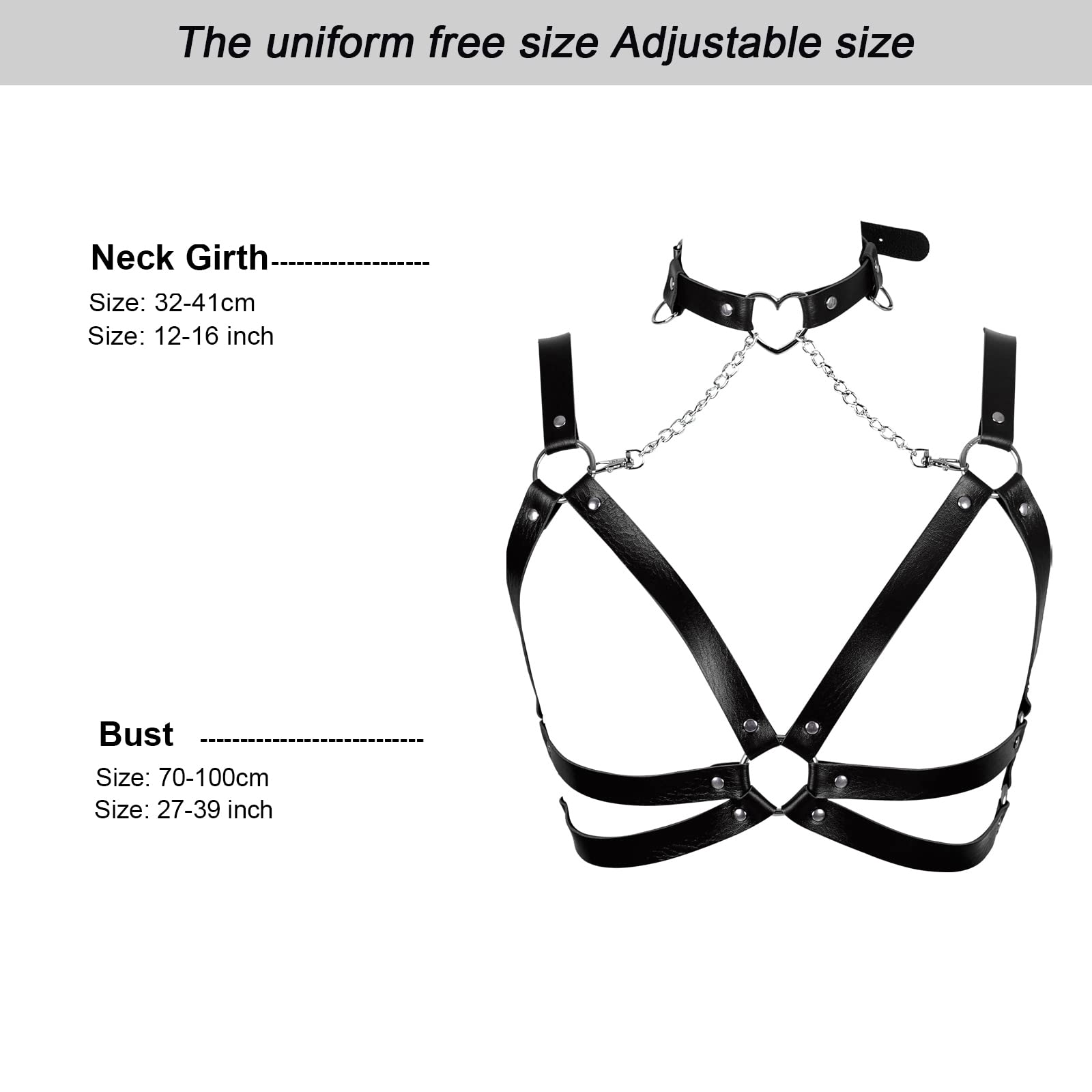 Lingerie cage Chest strap Leather Bra Body chain harness for women Punk Festival rave Dance Rock Photography Waist belt