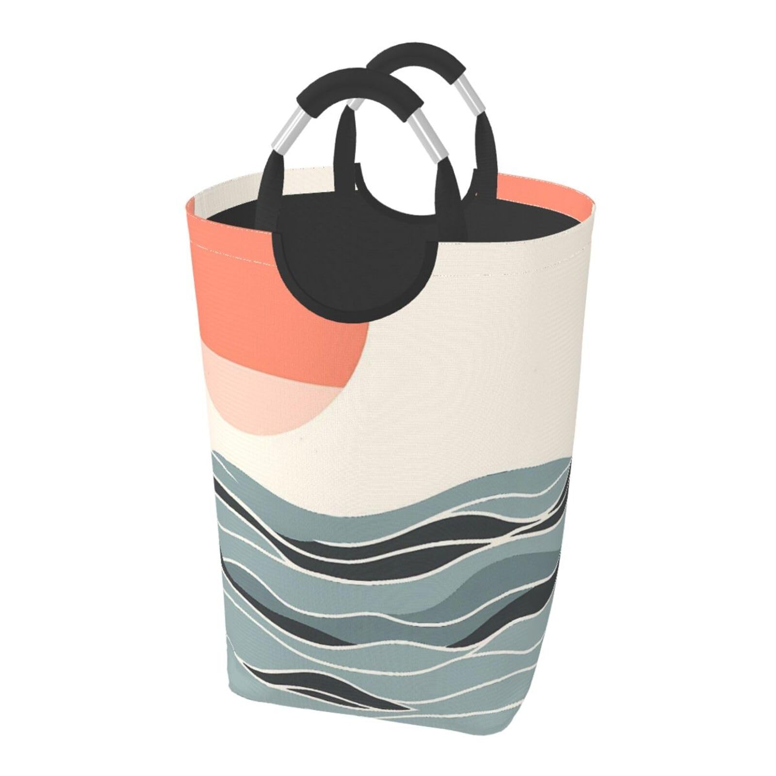 Panier à linge pliable soleil et vagues : bac imperméable en tissu Oxford gain de place