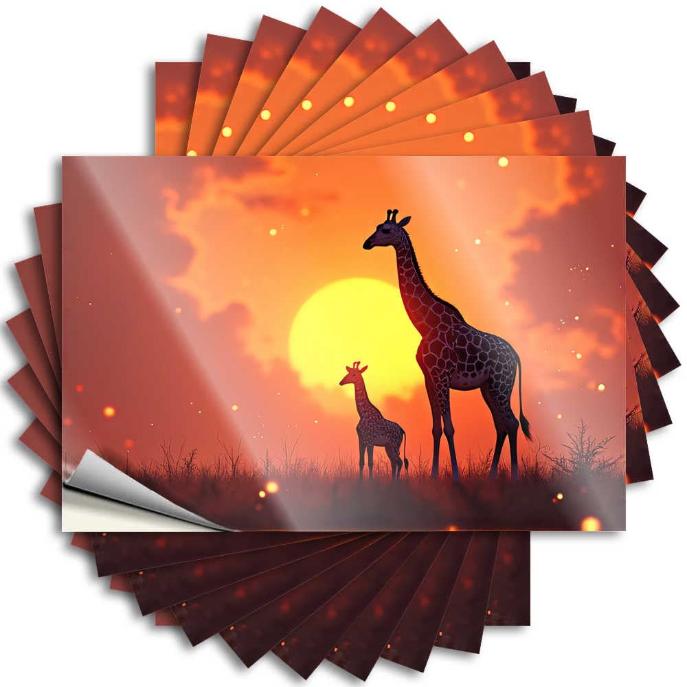 Sticker Laptop Tall Longhorn Silhouettes At Sunset for Earth - Western Home Decor Easy Peel Removable(12X18CM)