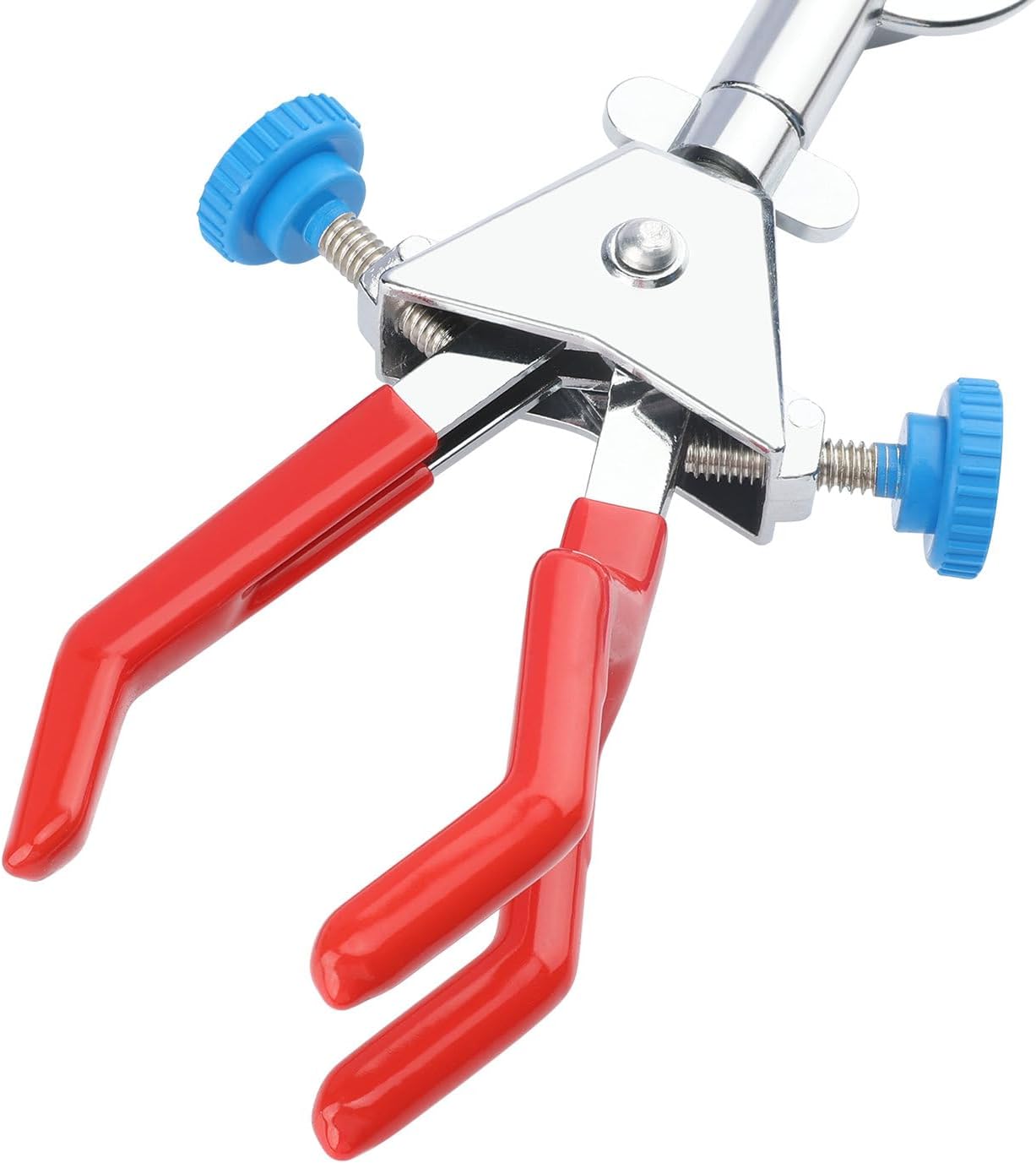 stonylab 3 Prong Swivel Clamp, Sturdy 3 Prong Double Adjust Multipurpose 360 Degree Swivel Rubber Coated Clamp with Boss Head for Laboratory Use, L