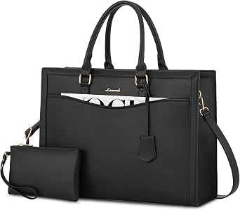 LOVEVOOK Laptop Bags for Women, Ladies Work Tote Bags with Laptop Compartment, Large Women Shoulder Bag Leather Handbags, Womens Shopping Bag for Office Business