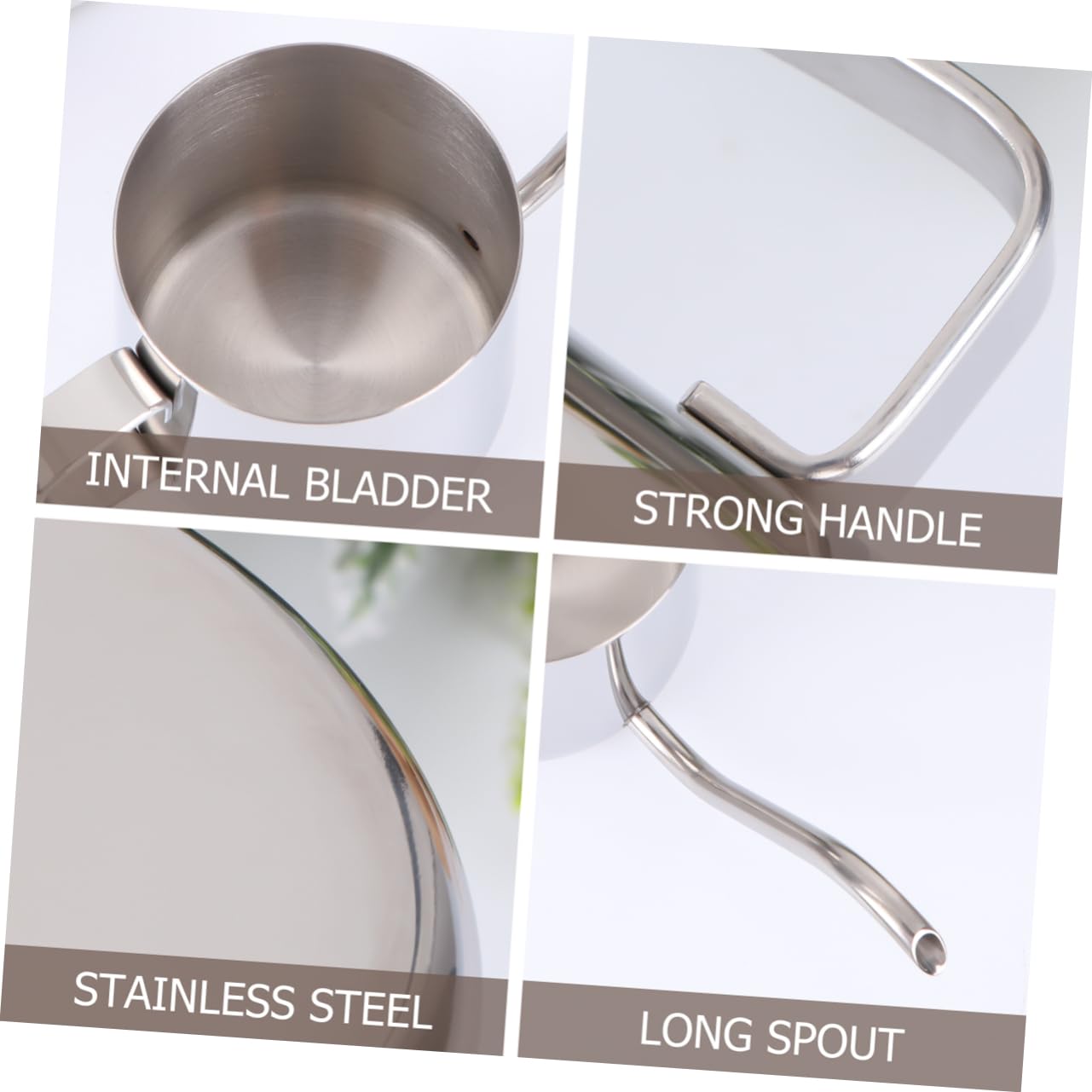 OFFSCH 1pc Stainless Steel Kettle Gooseneck Coffee Kettle Stainless Water Bottles Coffee Pot Stainless Tea Kettle Gooseneck Kettle Kettle Coffee Can Silver