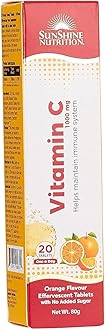 SUNSHINE Nutrition VITAMIN C 1000MG ORANGE EFFRV BUNDLE PACK 20SX12